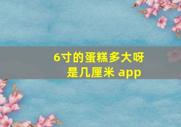 6寸的蛋糕多大呀是几厘米 app